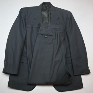 Vtg USA Made Southwick 44R 36x32 Teal Blue Birdseye 100% Wool Mens Suit